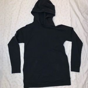 Thigh length long sleeve hoodie